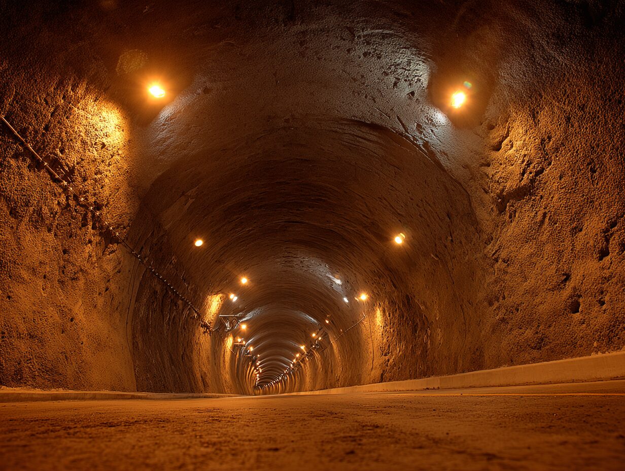Tunnel mit Spritzbeton-Verkleidung