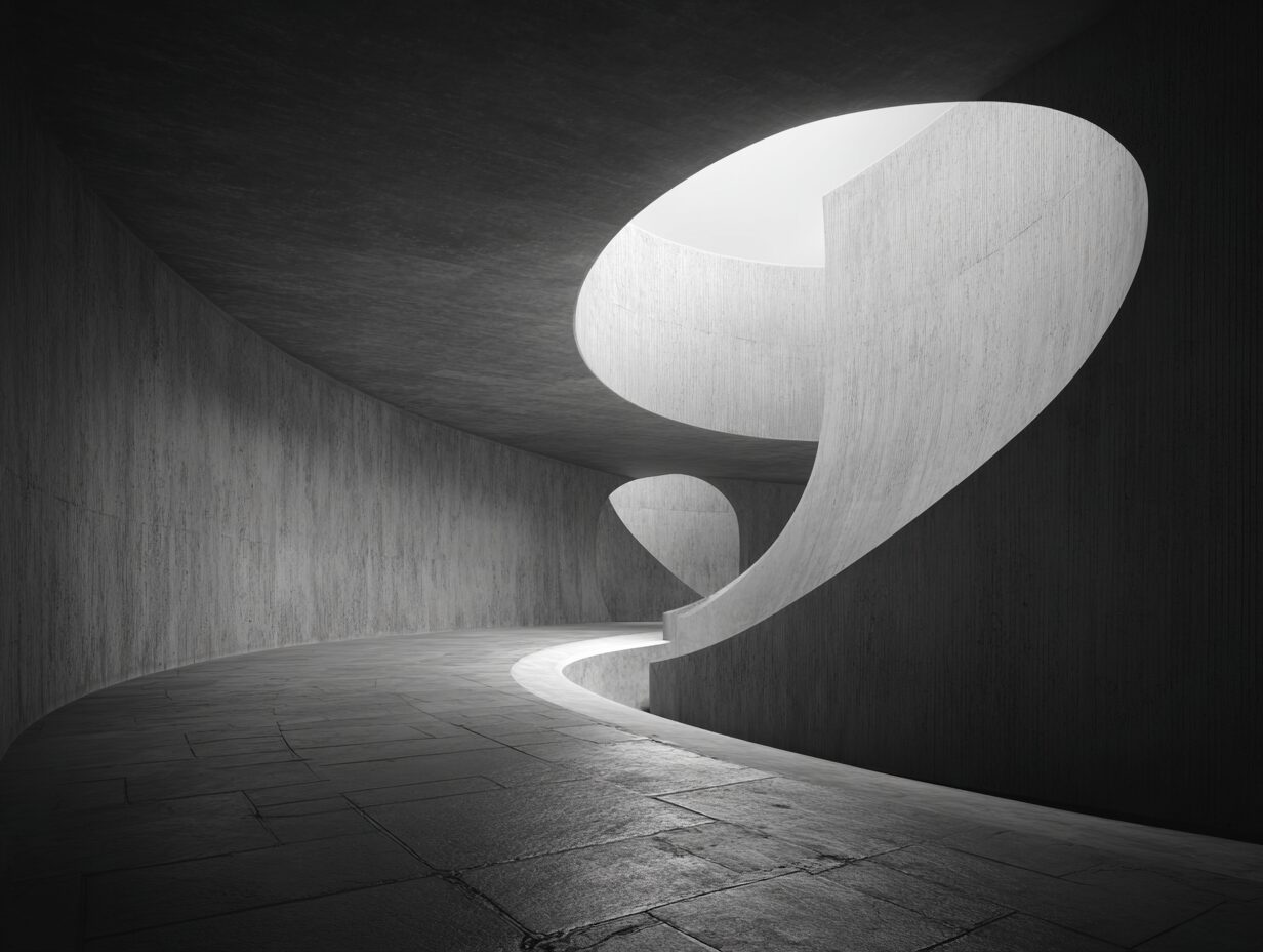 Geschwungene Sichtbeton-Form